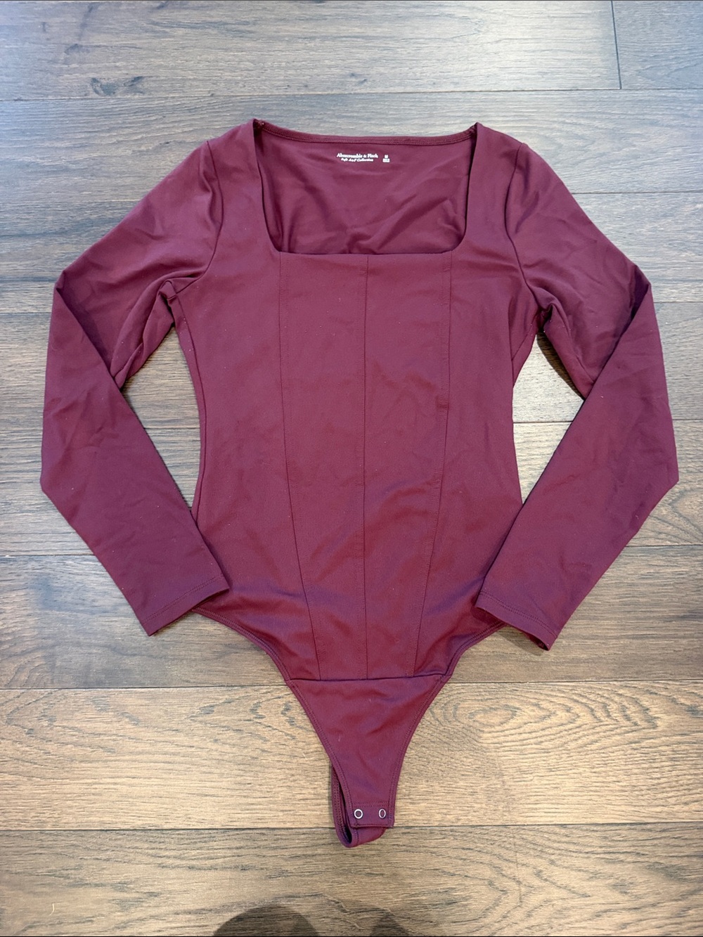 Abercrombie & Fitch Burgundy Soft A&F Long Sleeve Bodysuit Medium - C27-132